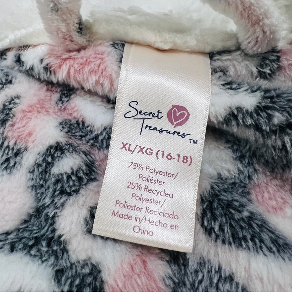 Secret Treasures Womens Superminky sleep Robe soft pink leopard size XL 16-18 - Picture 12 of 15